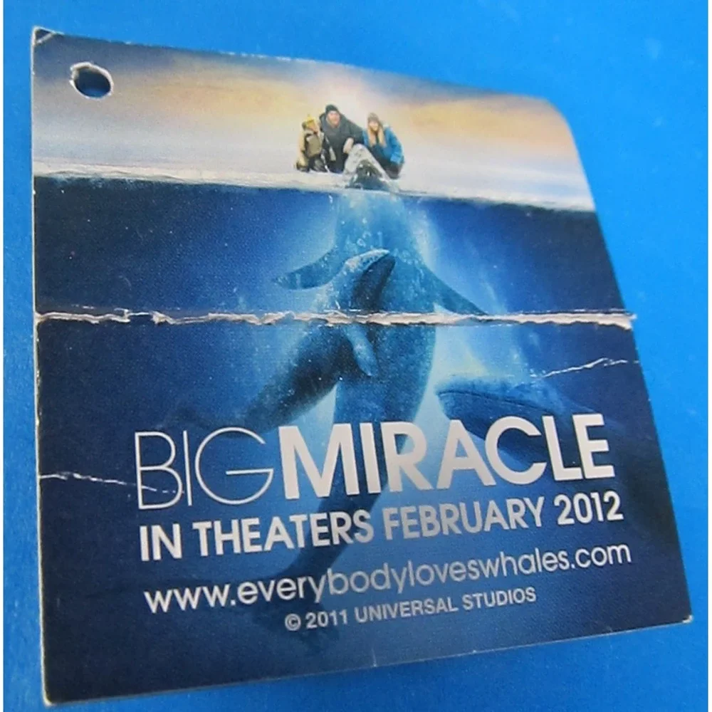 Universal Studios Big Miracle Promotional Plush Gray Whale Stuffed Animal w/Tag